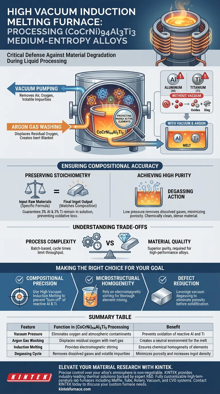 （CoCrNi）94Al3Ti3合金における高真空溶解炉の役割は何ですか？純度と組成の保護 ビジュアルガイド