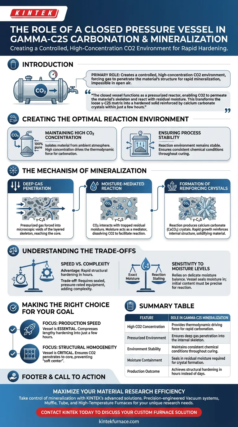 在伽马-C2S 碳酸化过程中，密闭压力容器起什么作用？加速矿化 图解指南