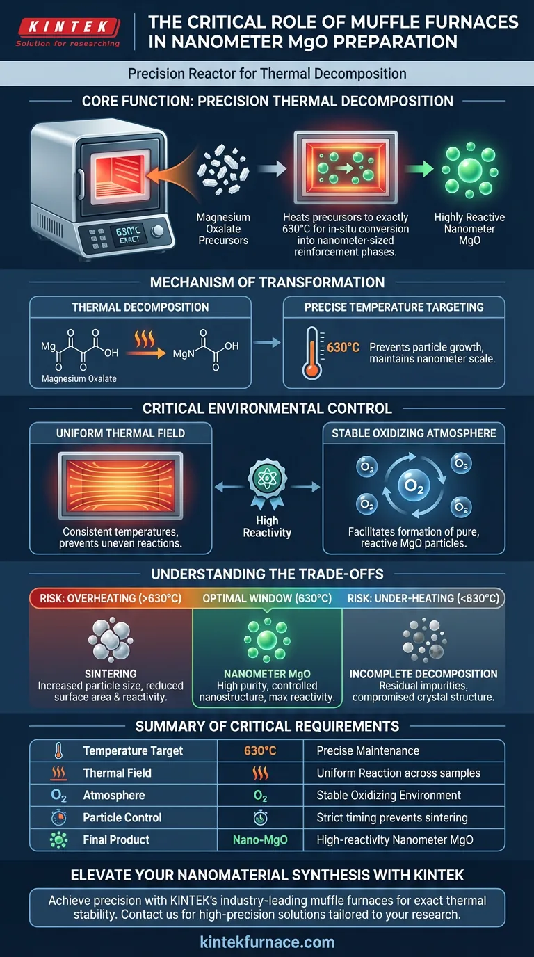 马弗炉在制备氧化镁纳米颗粒中的作用是什么？在 630°C 下精确热分解 图解指南