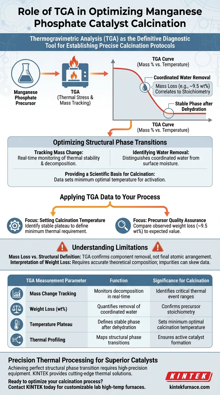 热重分析（TGA）在确定磷酸锰的煅烧参数方面起什么作用？ 图解指南