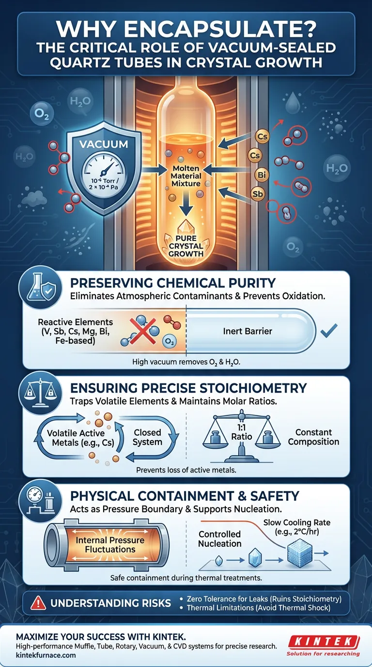 为什么在晶体生长中需要将原材料封装在真空密封的石英管中？纯度的关键 图解指南