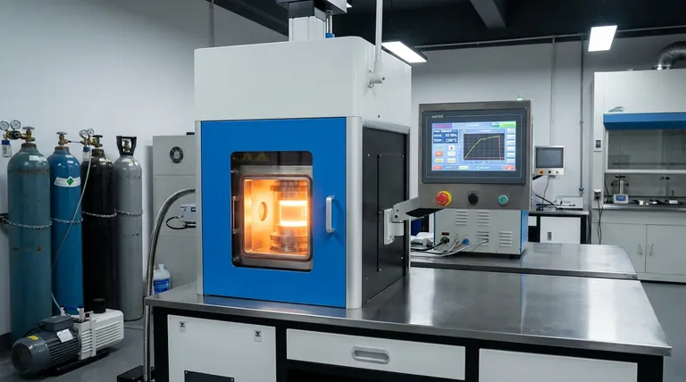 ¿Por qué la función de presión axial síncrona de un horno de Sinterización por Plasma de Chispa (SPS) es esencial para MgTiO3-CaTiO3?