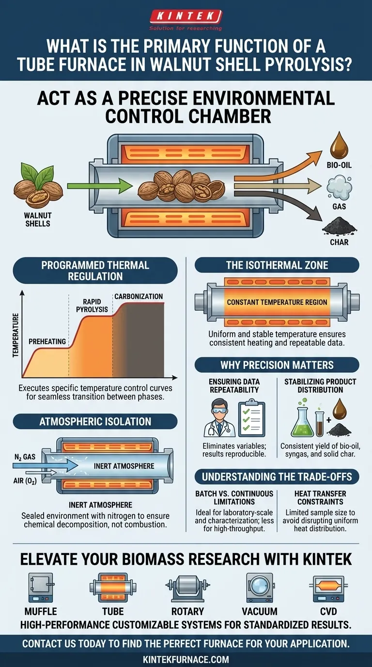 Какова основная функция трубчатой печи при пиролизе биомассы? Достижение точности в материаловедении Визуальное руководство