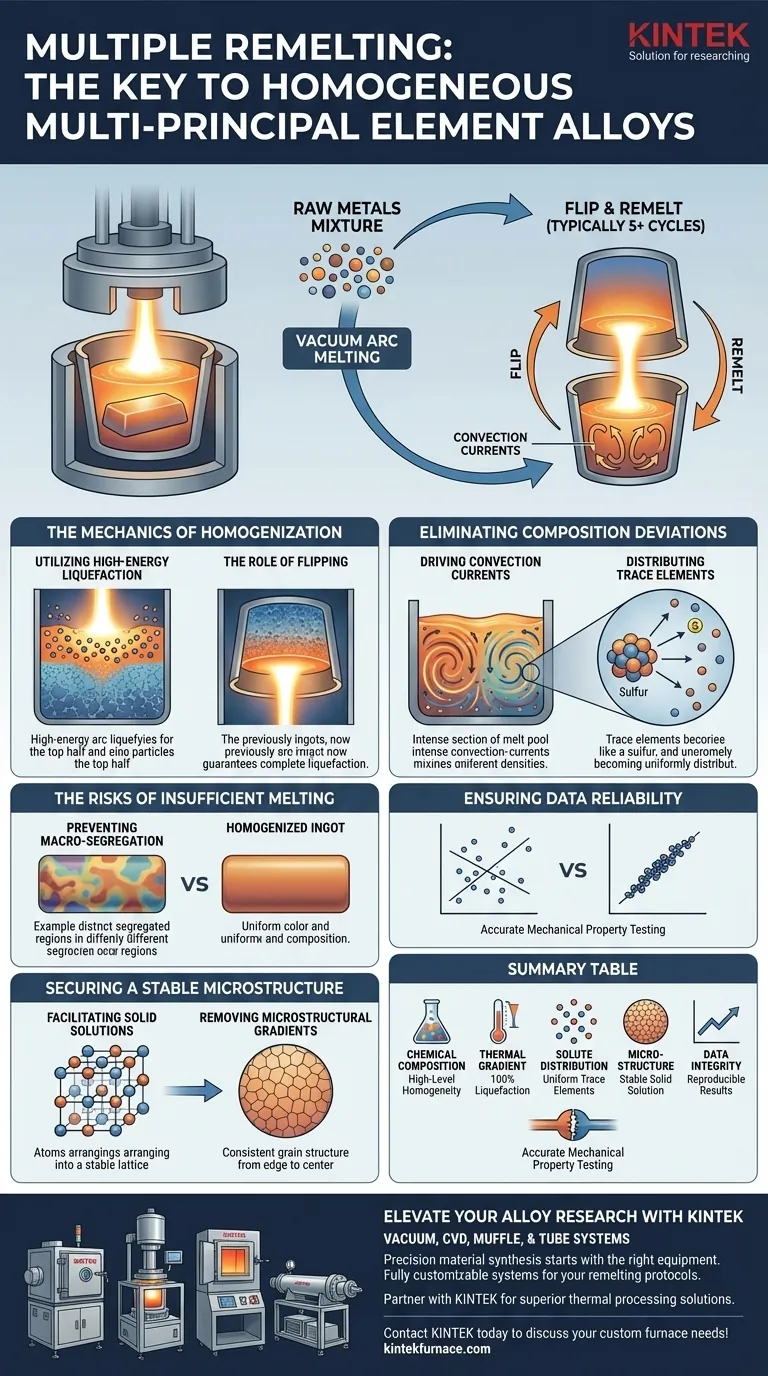 Por que a fusão múltipla é necessária na fusão a arco a vácuo? Garante a homogeneidade da liga e a integridade estrutural. Guia Visual