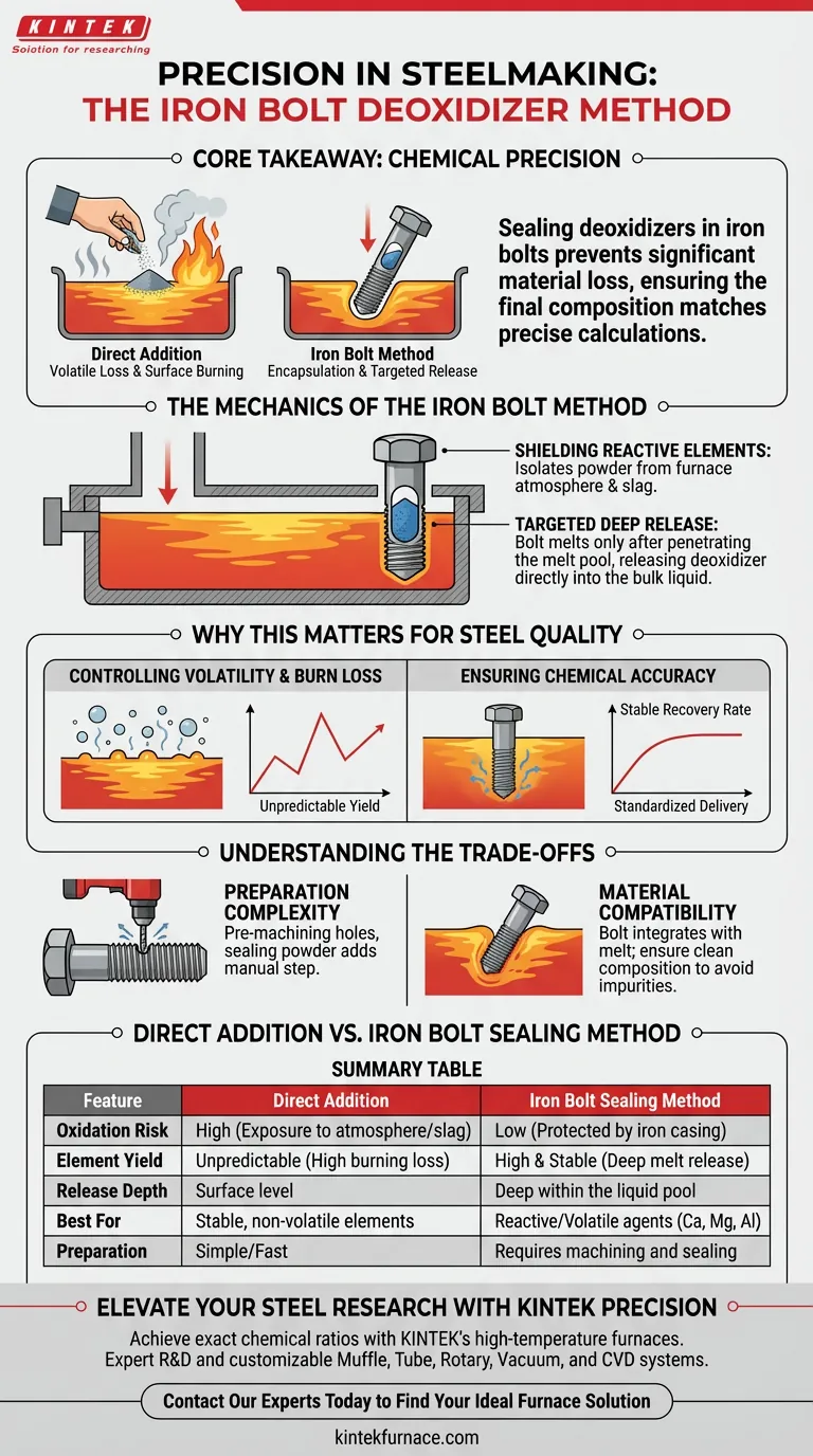 Warum werden Desoxidationspulver in Eisenbolzen versiegelt? Präzise chemische Kontrolle bei der Vorbereitung von Stahleinschlüssen erreichen Visuelle Anleitung