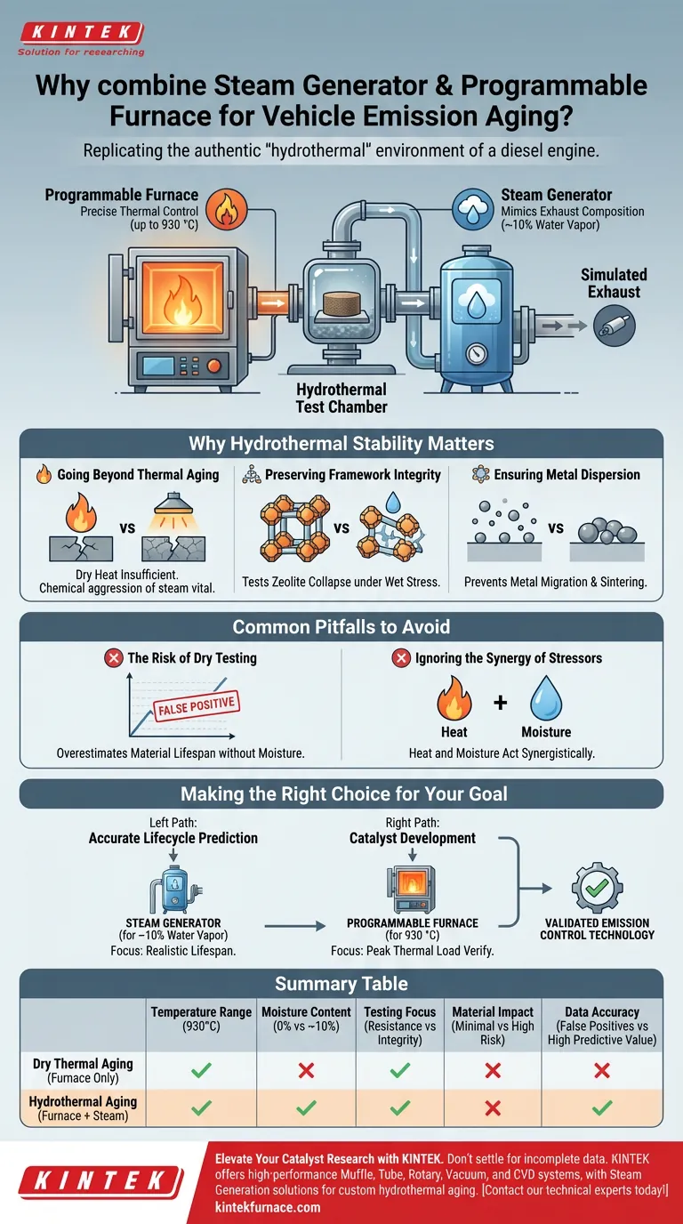 为什么需要蒸汽发生器和可编程炉进行排放老化？复制真实的水热环境 图解指南