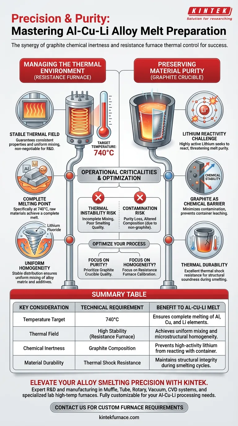 使用石墨坩埚和电阻炉的主要考虑因素是什么？铝铜锂合金制备指南 图解指南
