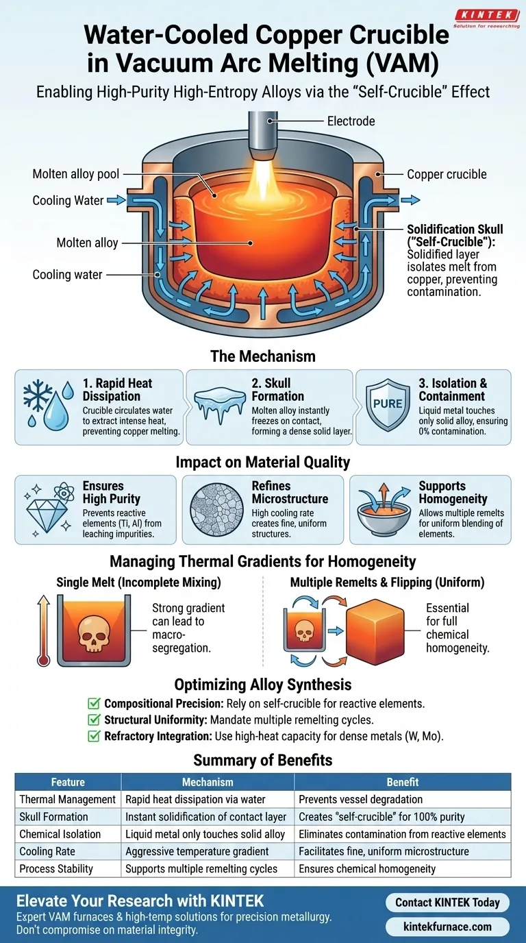 水冷铜坩埚的作用是什么？使用 KINTEK 精通高纯合金合成 图解指南
