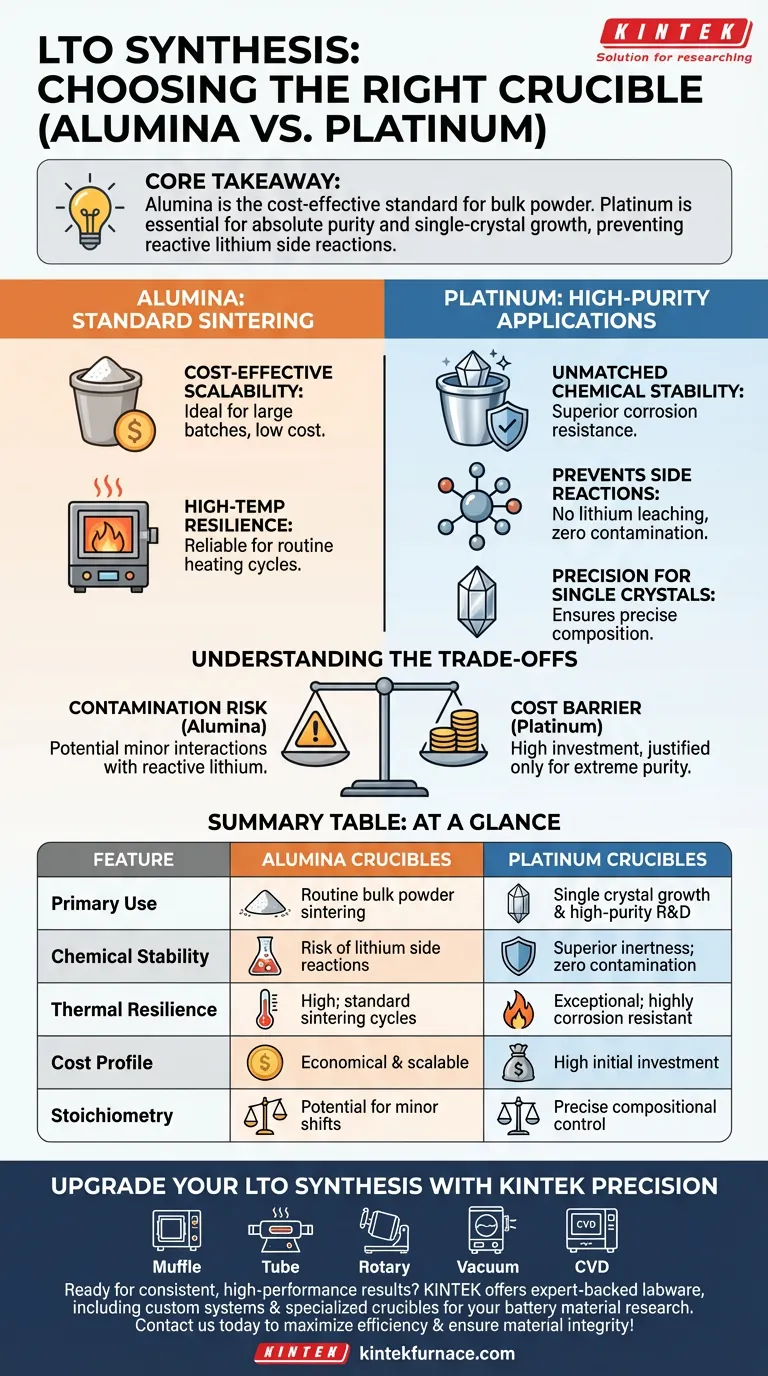 氧化铝与铂坩埚用于钛酸锂（LTO）合成：哪种更适合您？ 图解指南