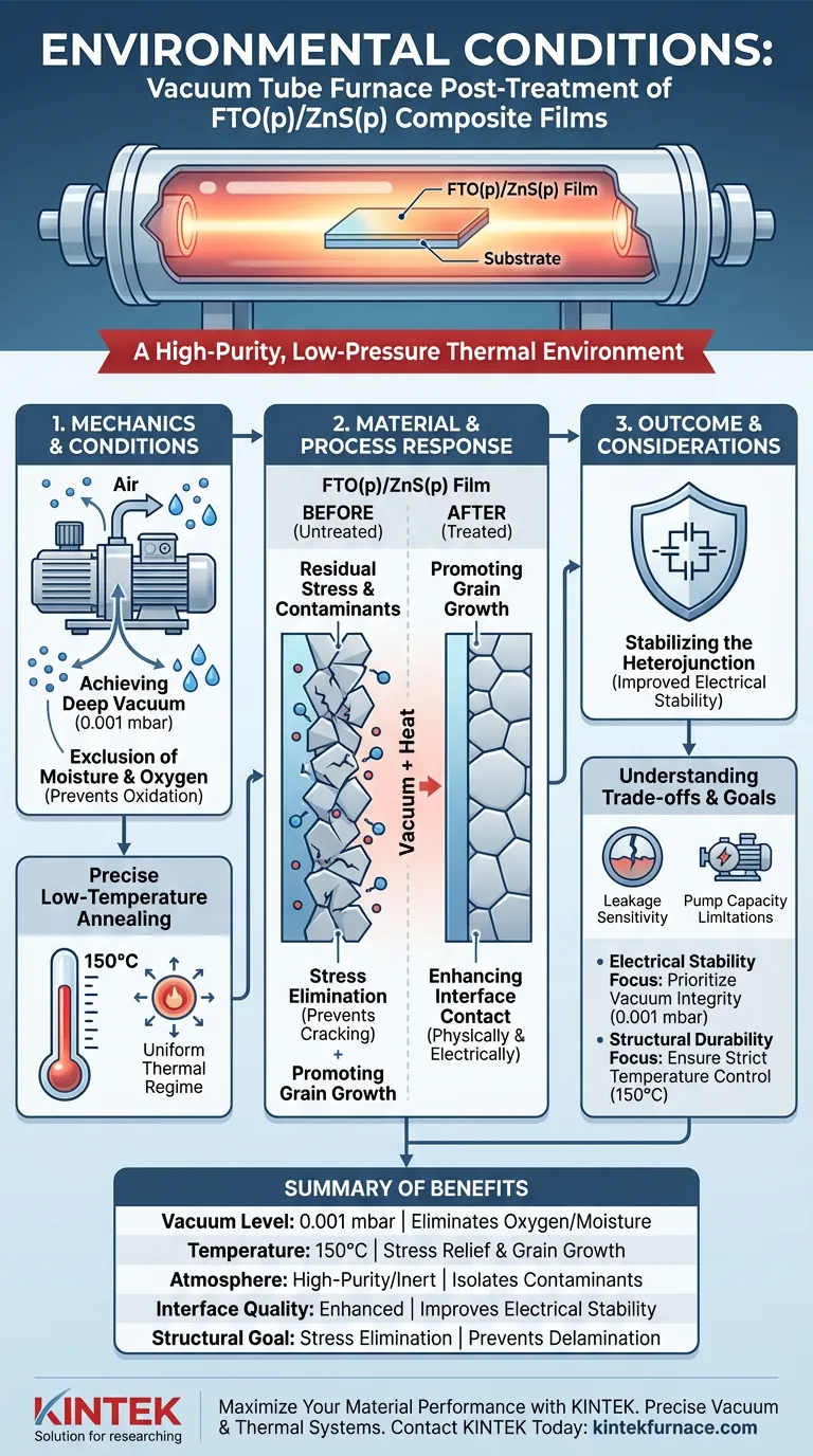 真空管式炉为FTO(p)/ZnS(p)薄膜提供了什么样的环境条件？高纯度后处理 图解指南