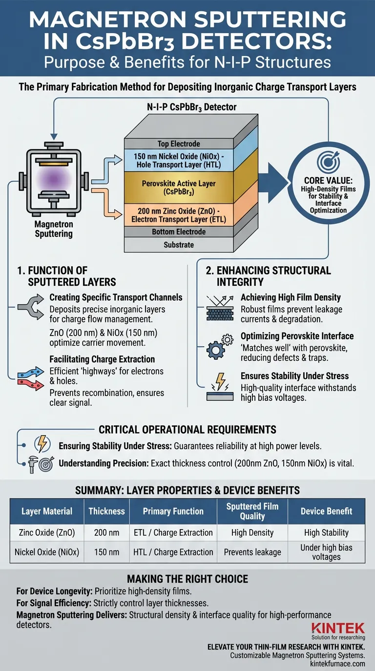 Was ist der Zweck des Magnetronsputterns bei N-I-P CsPbBr3-Detektoren? Optimierung des Ladungstransports und der Stabilität Visuelle Anleitung