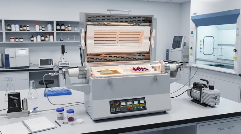 Como um forno tubular de zona dupla controla o crescimento de cristais de CoTeO4? Métodos de Gradiente Térmico CVT de Precisão