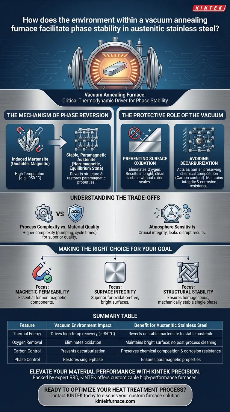 كيف تسهل البيئة داخل فرن التلدين الفراغي استقرار الطور؟ تحقيق سلامة الفولاذ المثلى دليل مرئي