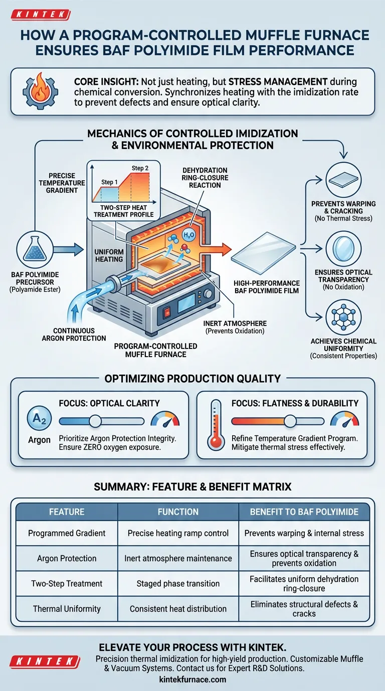 ¿Cómo garantiza un horno mufla programado el rendimiento de la película de poliimida BAF? Dominio del control de iminización térmica Guía Visual
