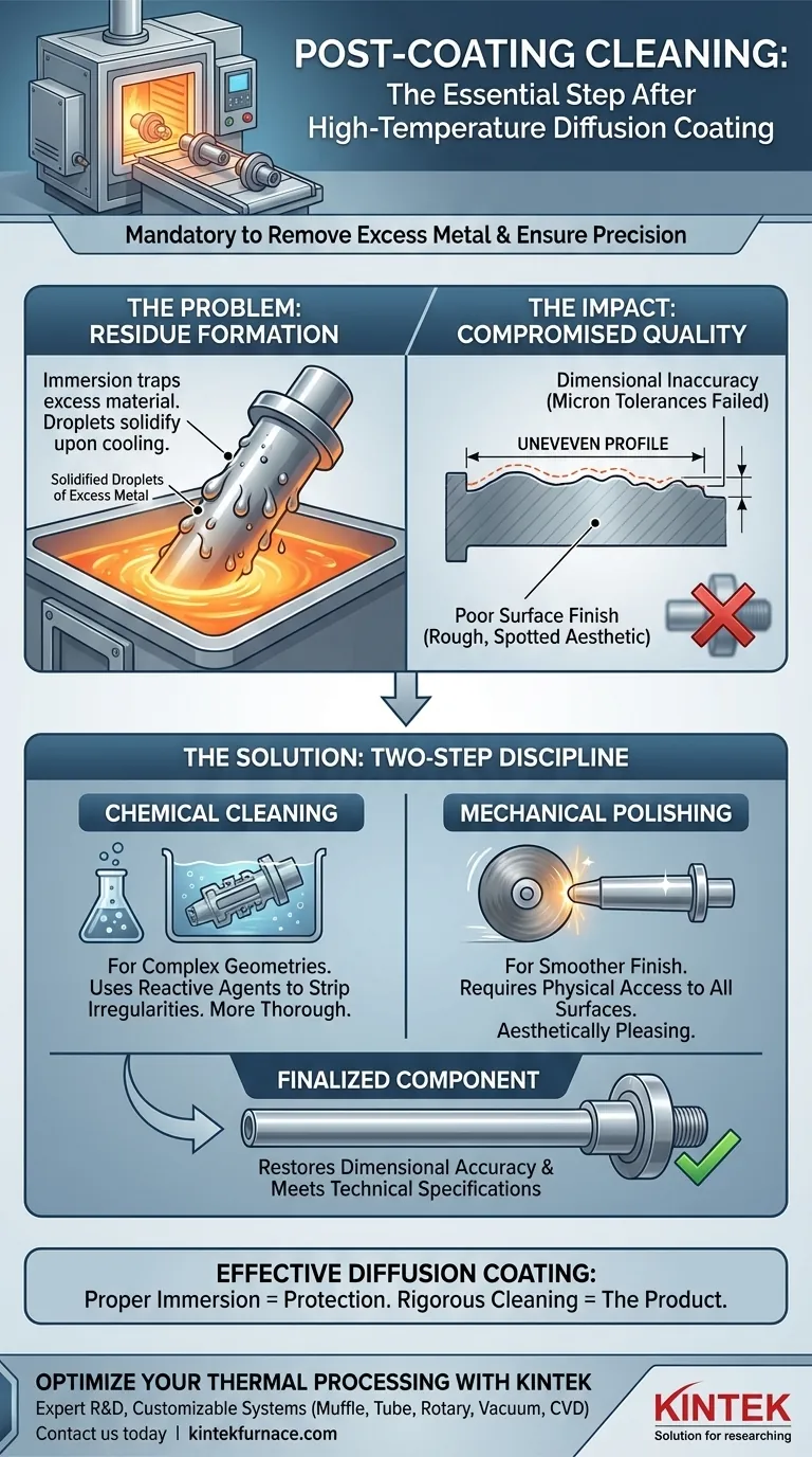 لماذا يلزم التنظيف الكيميائي أو الميكانيكي بعد الطلاء بالانتشار عالي الحرارة؟ ضمان الدقة والجودة دليل مرئي