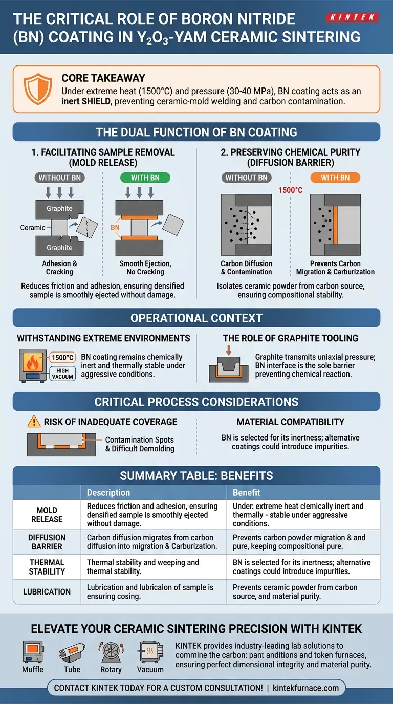 Y2O3-YAM 热压烧结中 BN 涂层的功用是什么？确保纯度和顺畅脱模 图解指南
