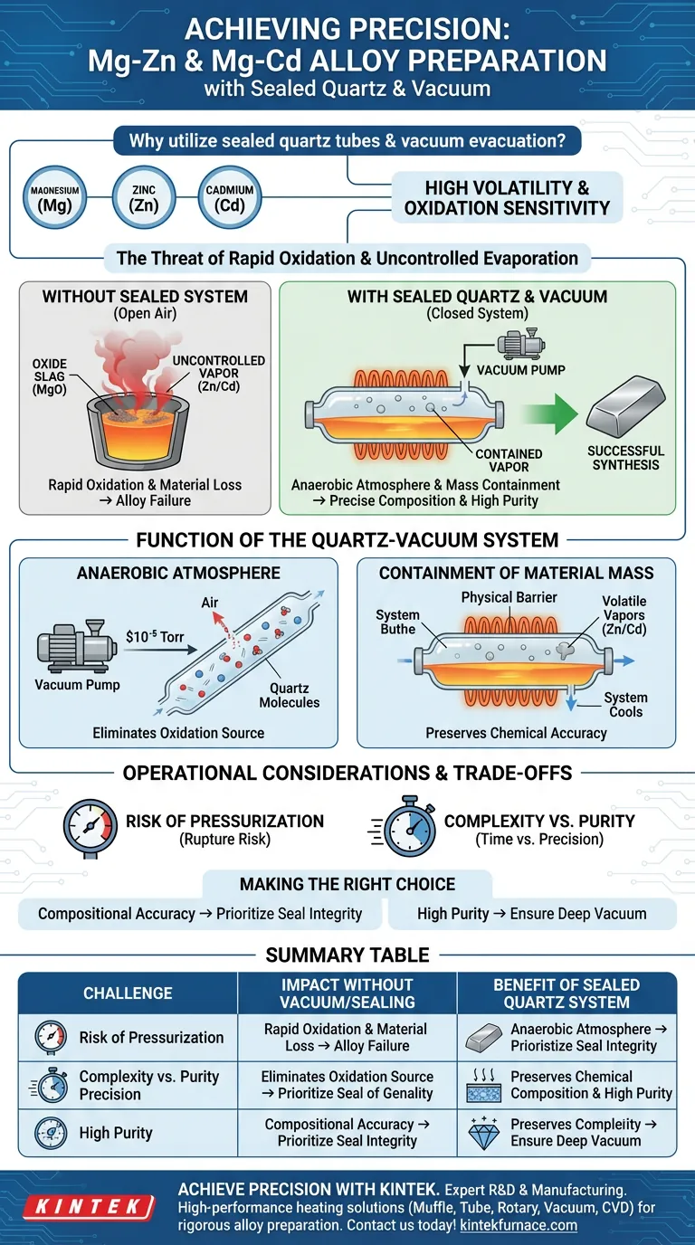 为何使用密封石英管和真空制备镁锌/镁镉合金？确保成分纯度 图解指南