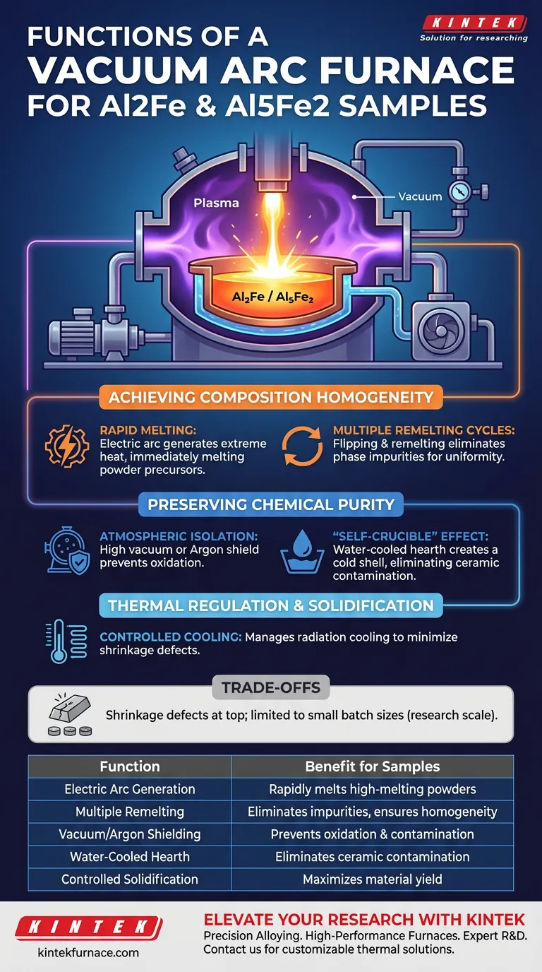 真空电弧炉在熔炼 Al2Fe 和 Al5Fe2 时有哪些功能？实现高纯度合金的均匀性 图解指南