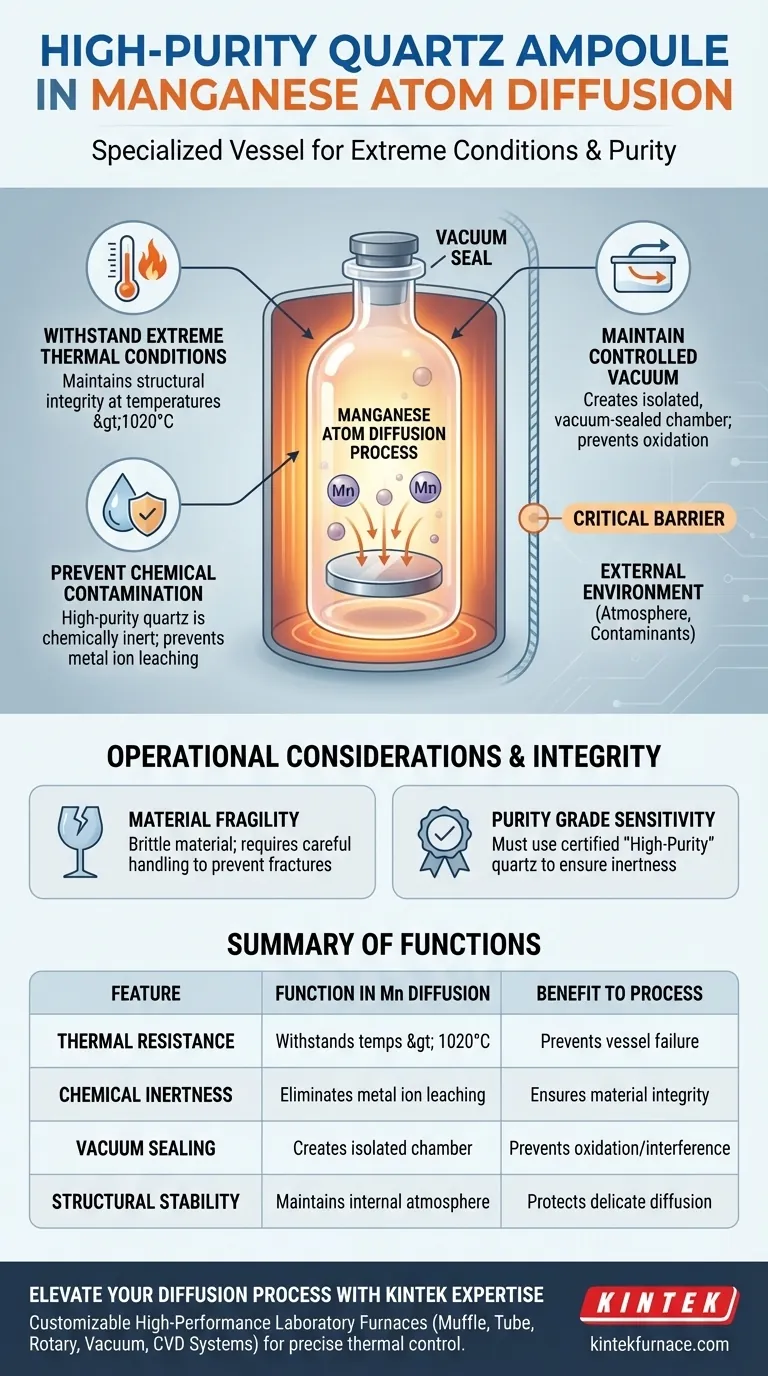 Welche Funktion erfüllt eine hochreine Quarzampulle während des Mangandiffusionsprozesses? Wesentliche Rolle erklärt Visuelle Anleitung