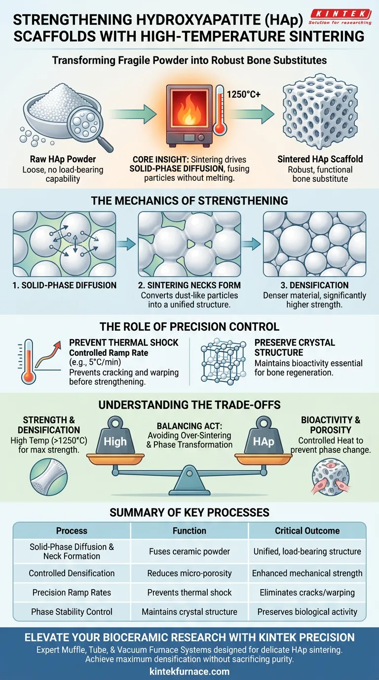 为什么高温烧结炉对HAp支架至关重要？掌握羟基磷灰石的强度与完整性 图解指南