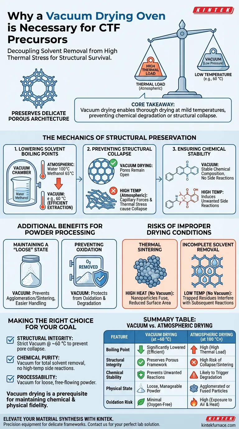 CTF前駆体にはなぜ真空乾燥炉が必要なのですか？精密な温度制御で構造的完全性を維持 ビジュアルガイド