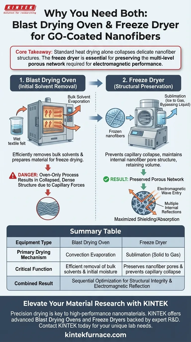 为什么GO纳米纤维同时需要烘箱和冷冻干燥机？关键的干燥协同作用 图解指南