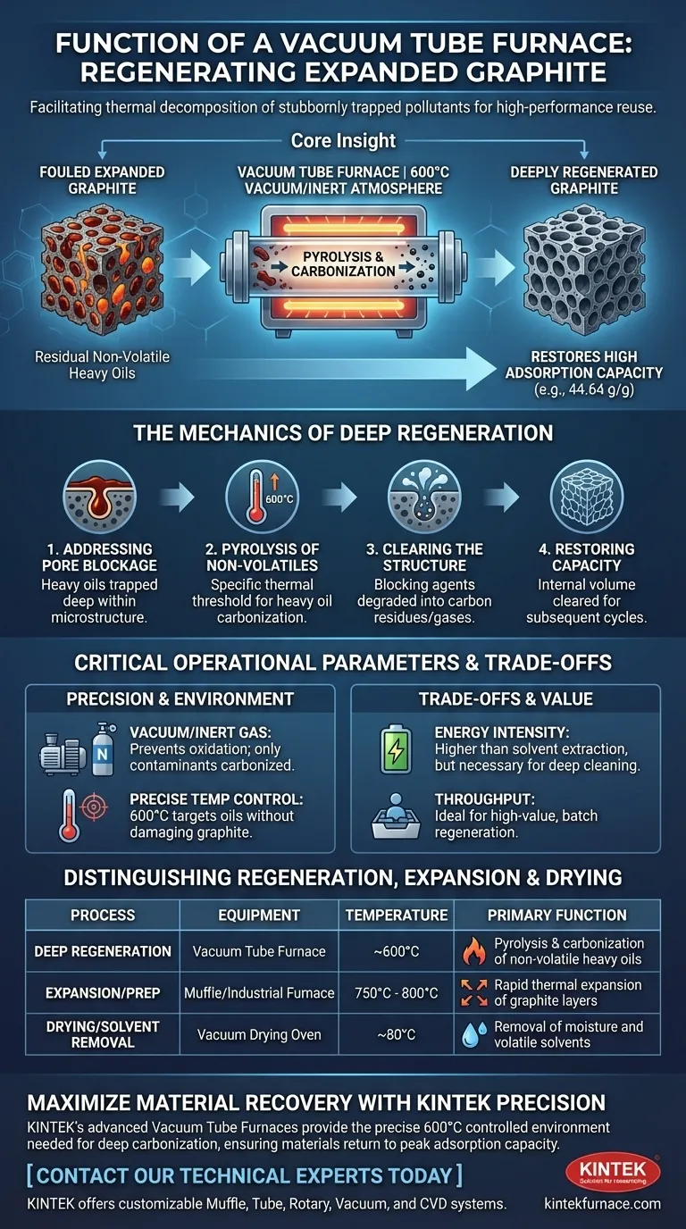 真空管式炉在膨胀石墨再生中的作用是什么？深层孔隙修复专家 图解指南