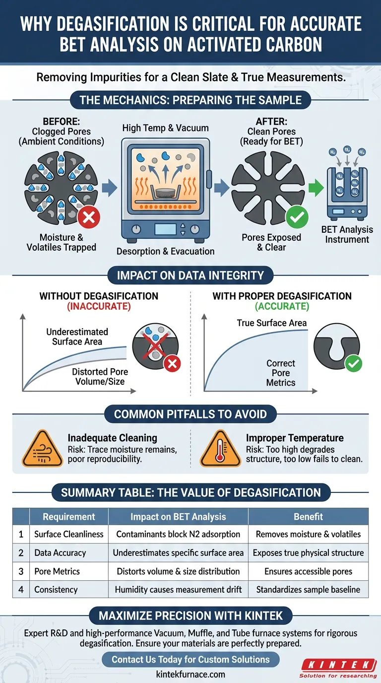 为什么真空烘箱脱气对于BET分析至关重要？确保活性炭测量的准确性 图解指南