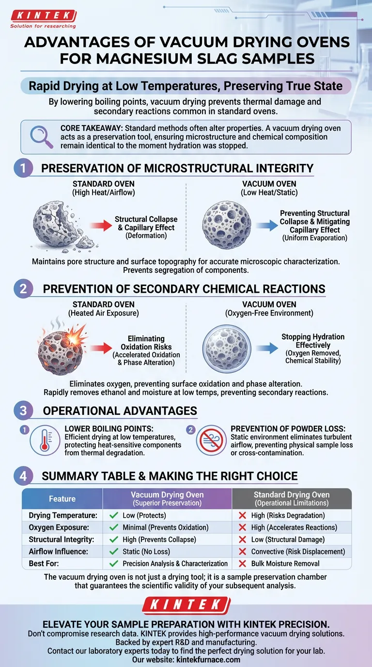 마그네슘 슬래그에 진공 건조 오븐을 사용하는 것의 장점은 무엇인가요? 시료 무결성 보존 시각적 가이드