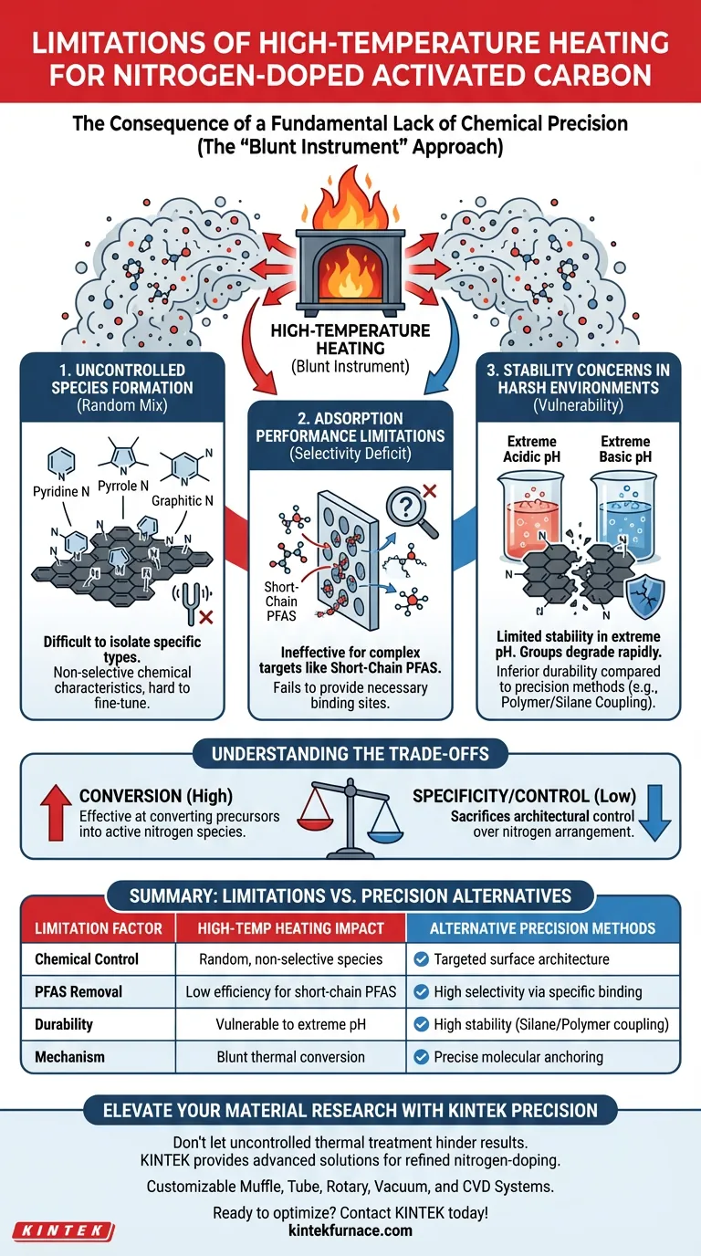 Quais são as limitações do enxerto de grupos funcionais através de aquecimento a alta temperatura? Alcance a Precisão Química Guia Visual