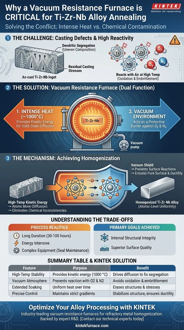 为什么钛锆铌合金退火需要真空电阻炉？确保纯度和均匀性 图解指南