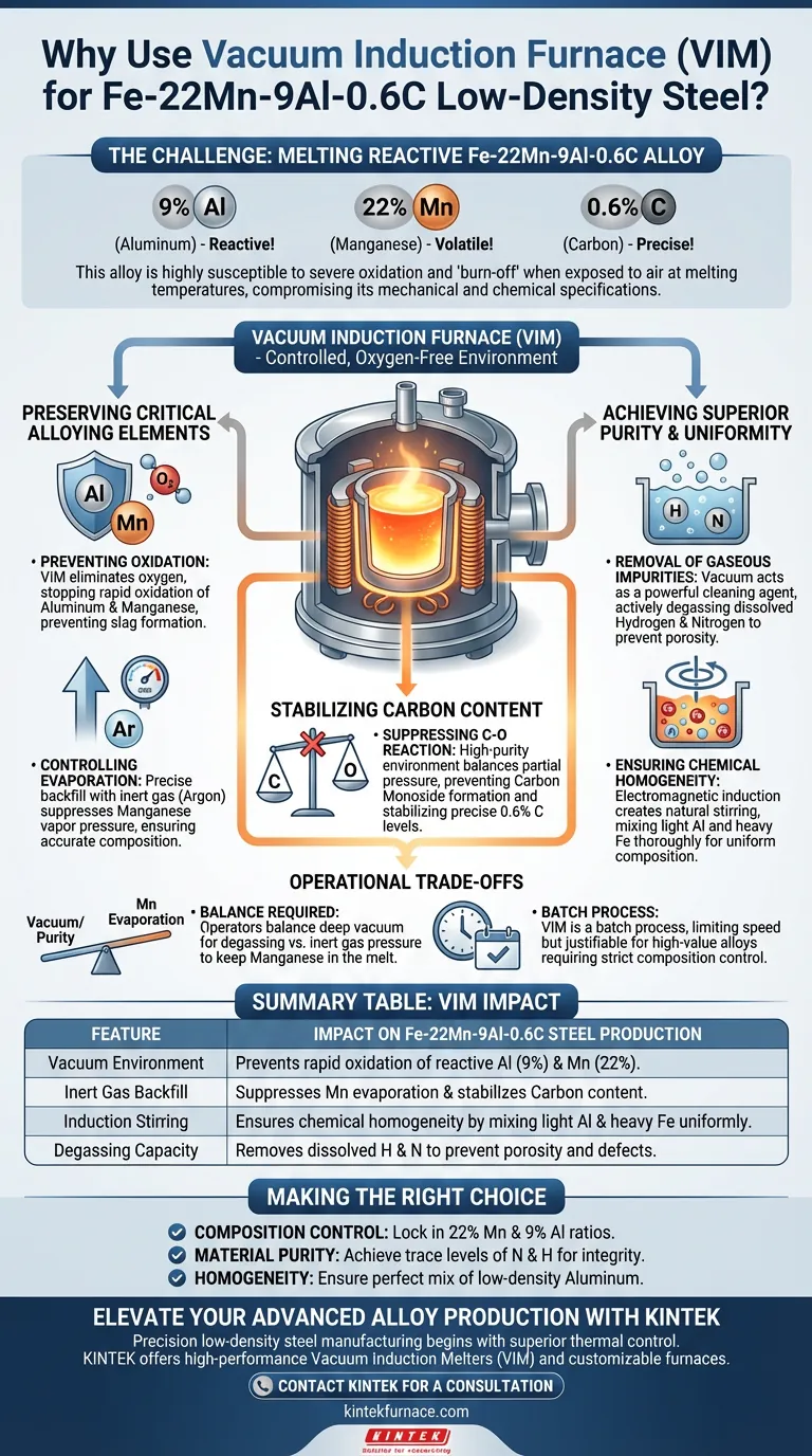 为什么使用真空感应炉熔炼 Fe-22Mn-9Al-0.6C 钢？确保纯度和合金完整性 图解指南