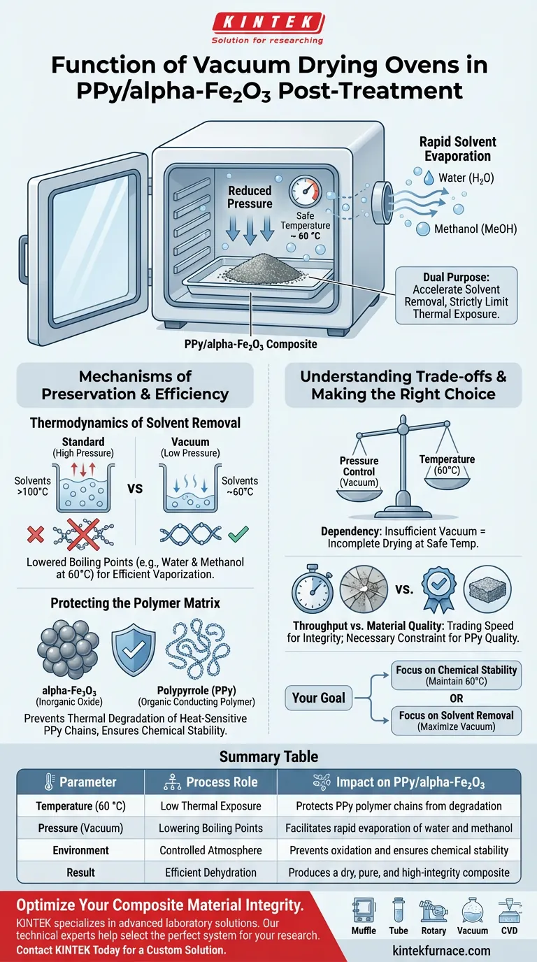 真空干燥箱在PPy/α-Fe2O3复合材料后处理中的作用是什么？专家见解 图解指南