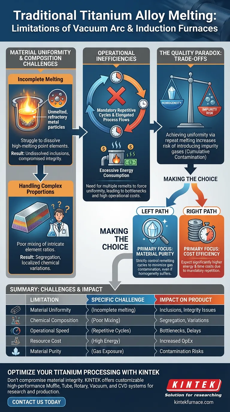 ما هي قيود صهر التيتانيوم التقليدي؟ التغلب على عدم الكفاءة في أفران القوس الفراغي والحث دليل مرئي