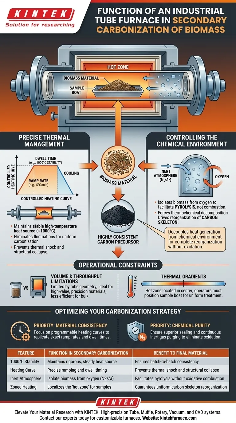 在生物质二次炭化过程中，工业管式炉的作用是什么？实现精确控制。 图解指南