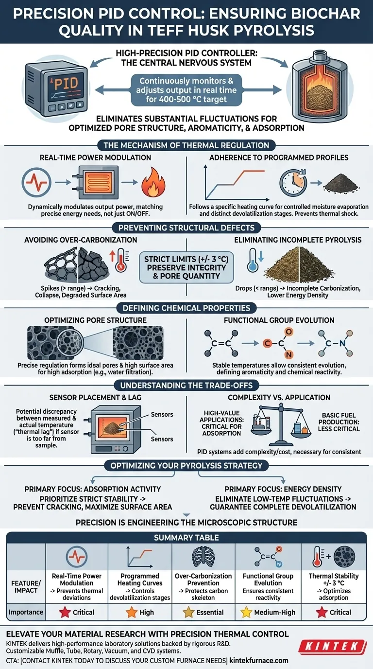 Come fa un controller di temperatura PID ad alta precisione a garantire la qualità del biochar? Piroisi di lolla di teff master Guida Visiva