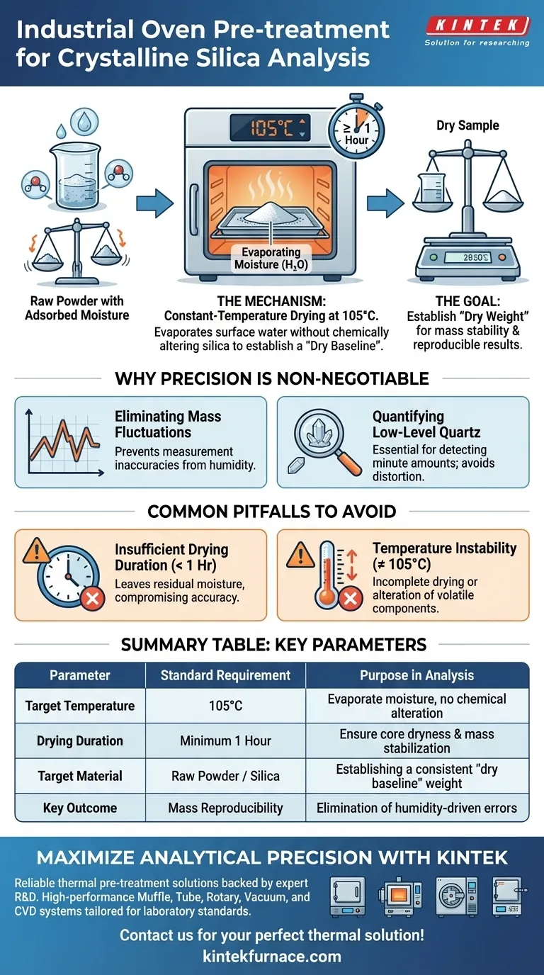 工业烤箱在粉末预处理中的目的是什么？确保准确的二氧化硅分析 图解指南