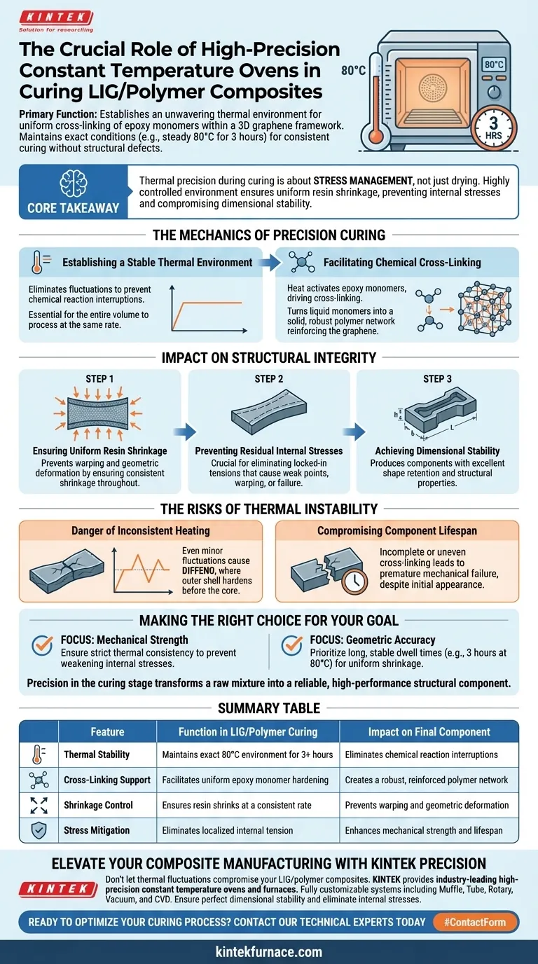 高精度恒温烘箱在LIG复合材料固化中的作用是什么？实现完美稳定性 图解指南