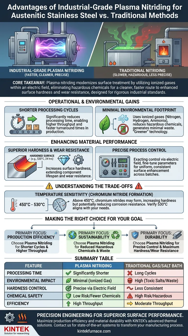 Quais são as vantagens de usar fornos de nitretação a plasma de grau industrial? Aumentar a dureza da superfície do aço inoxidável Guia Visual