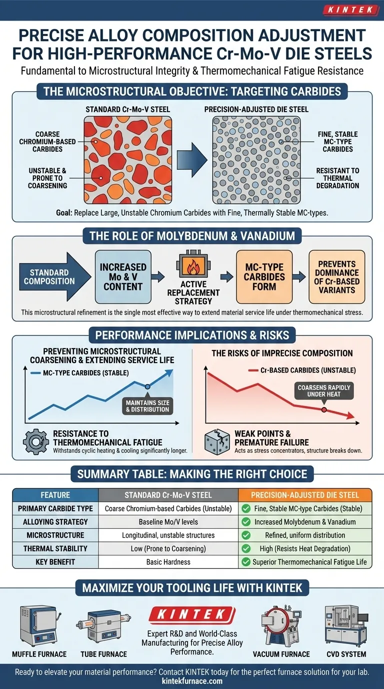 Почему точная корректировка состава сплава необходима при подготовке высокопроизводительных штамповых сталей Cr-Mo-V? Визуальное руководство