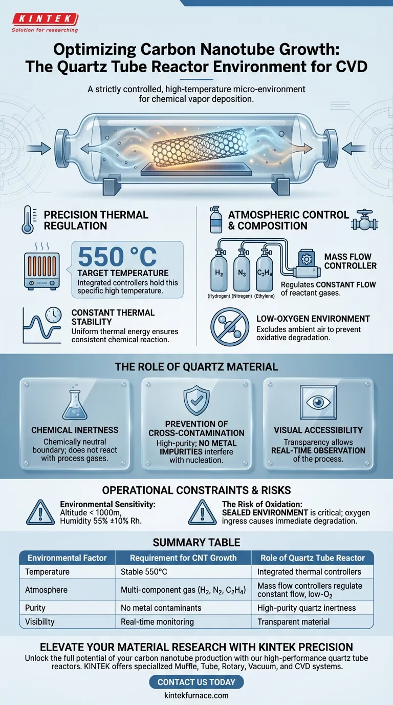 CNT成長のために石英管反応炉はどのような環境条件を提供しますか？本日CVDプロセスを最適化しましょう。 ビジュアルガイド