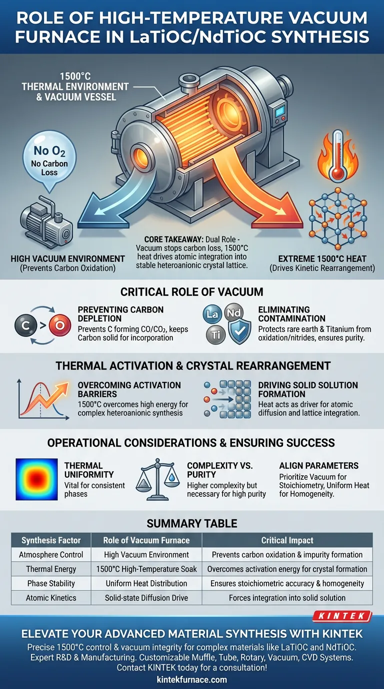 高温真空炉在合成 LaTiOC/NdTiOC 中扮演什么角色？掌握异阴离子材料 图解指南