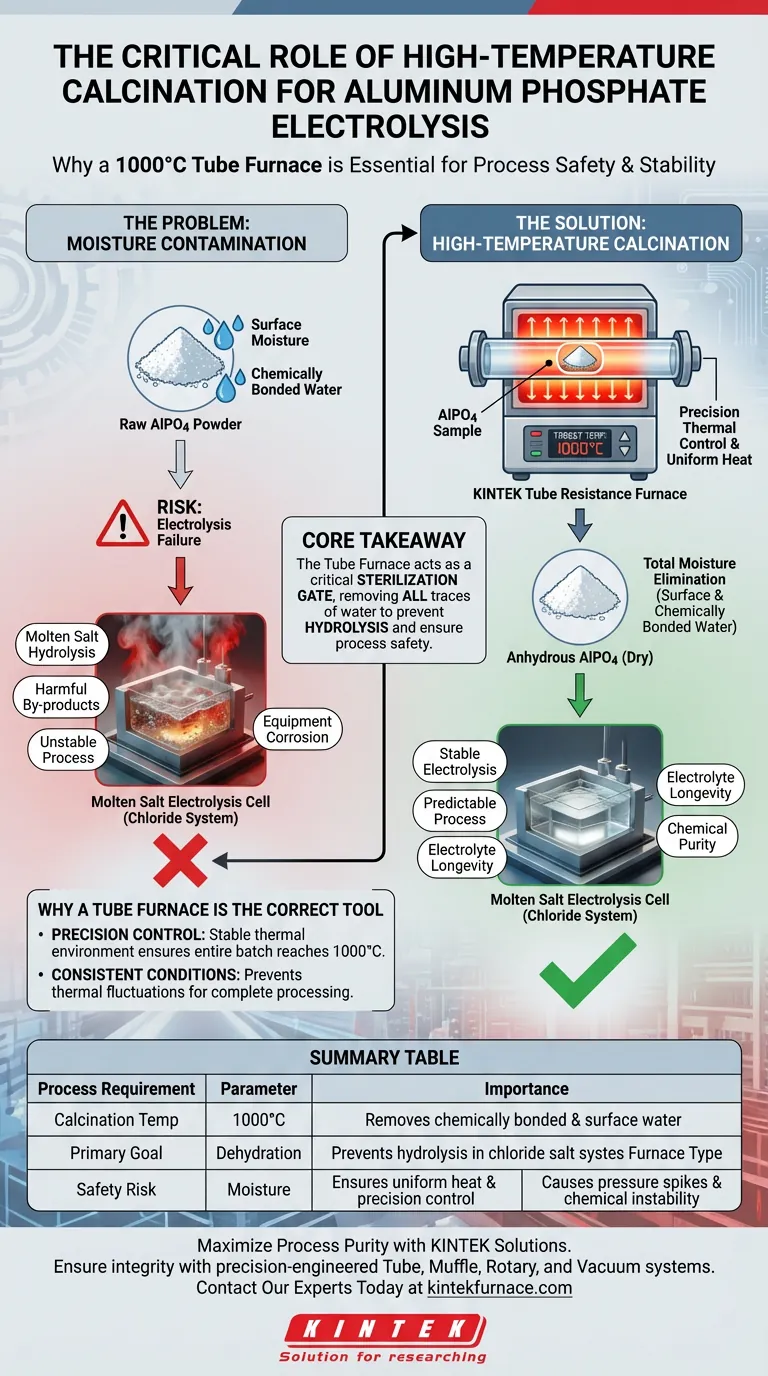 ¿Por qué se utiliza un horno tubular de alta temperatura para la calcinación de AlPO4? Garantice la seguridad en la electrólisis de sales fundidas Guía Visual