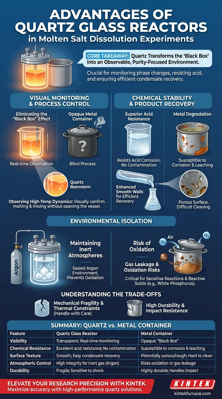 使用石英玻璃反应器有什么优点？熔盐实验中的卓越可见性与纯度 图解指南
