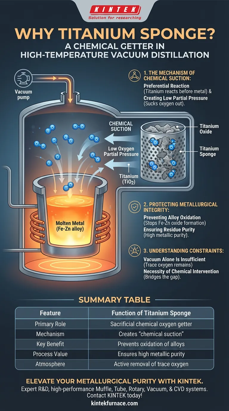 高温真空蒸留において、チタンスポンジは化学ゲッターとしてどのように使用され、超高純度の金属を保証するのですか？ ビジュアルガイド