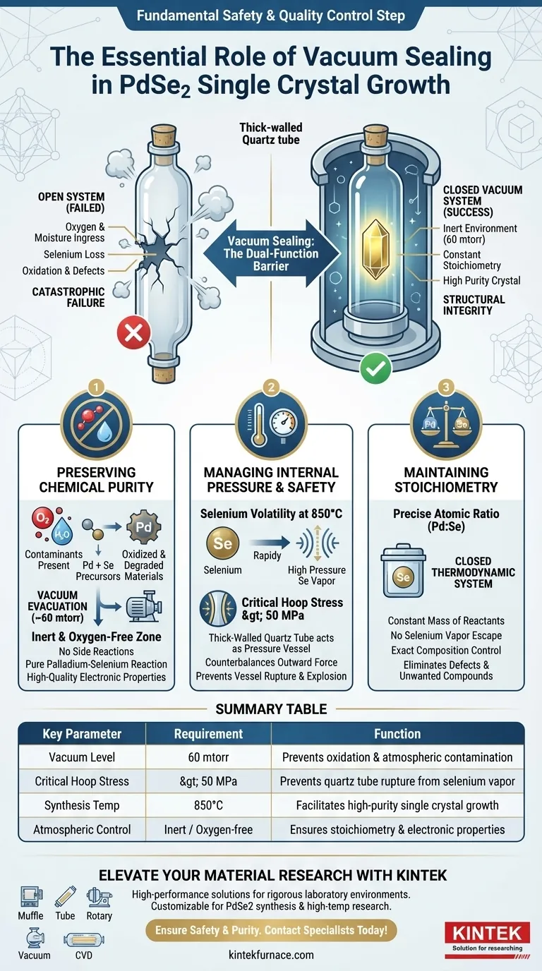 石英管の真空シールはなぜ不可欠なのですか？PdSe2の結晶成長と高温安全性を確保する ビジュアルガイド