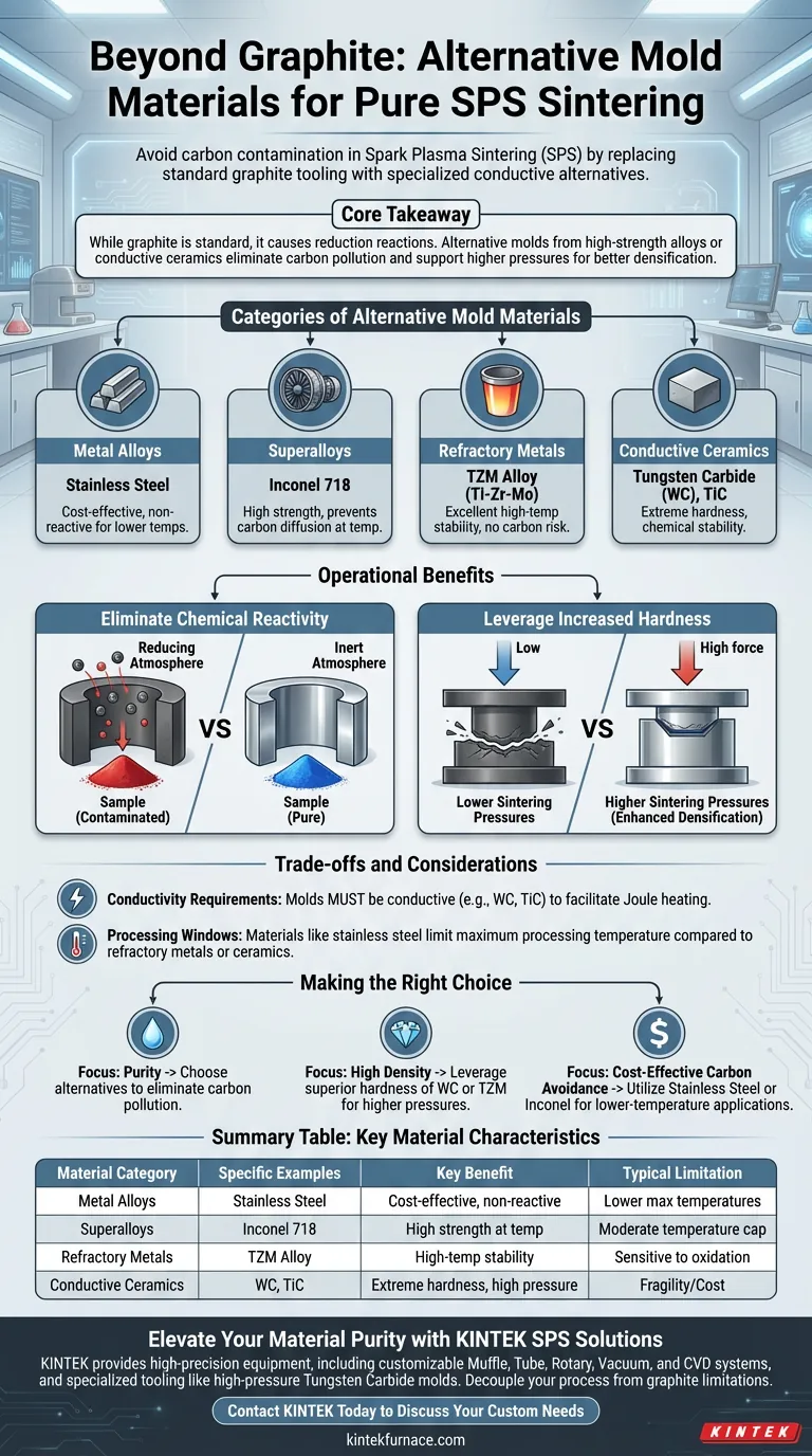 スパークプラズマ焼結（SPS）で使用される代替金型材料は何ですか？炭素汚染を効果的に回避する ビジュアルガイド