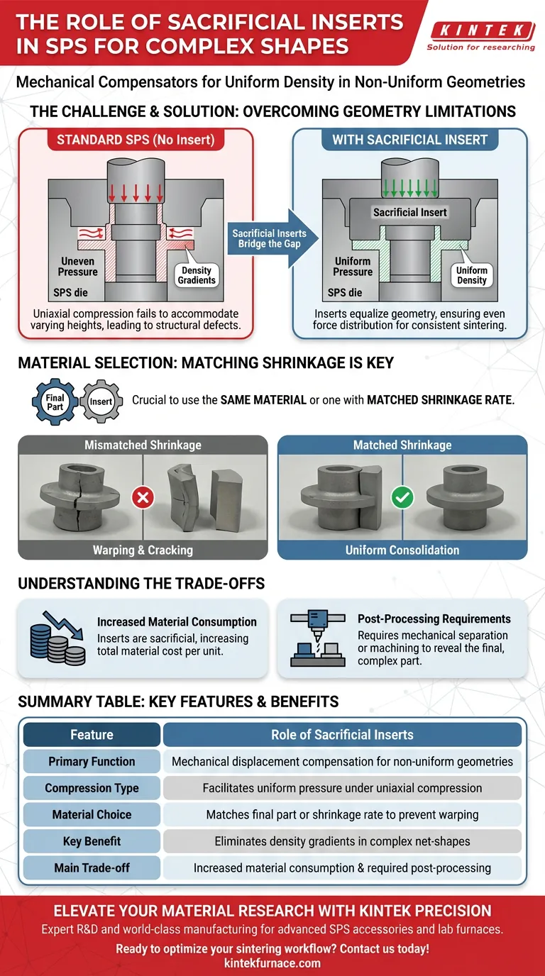 Welche Rolle spielen Opferhülsen im Spark Plasma Sintering (SPS)-Prozess? Beherrschen Sie das Design komplexer Geometrien Visuelle Anleitung