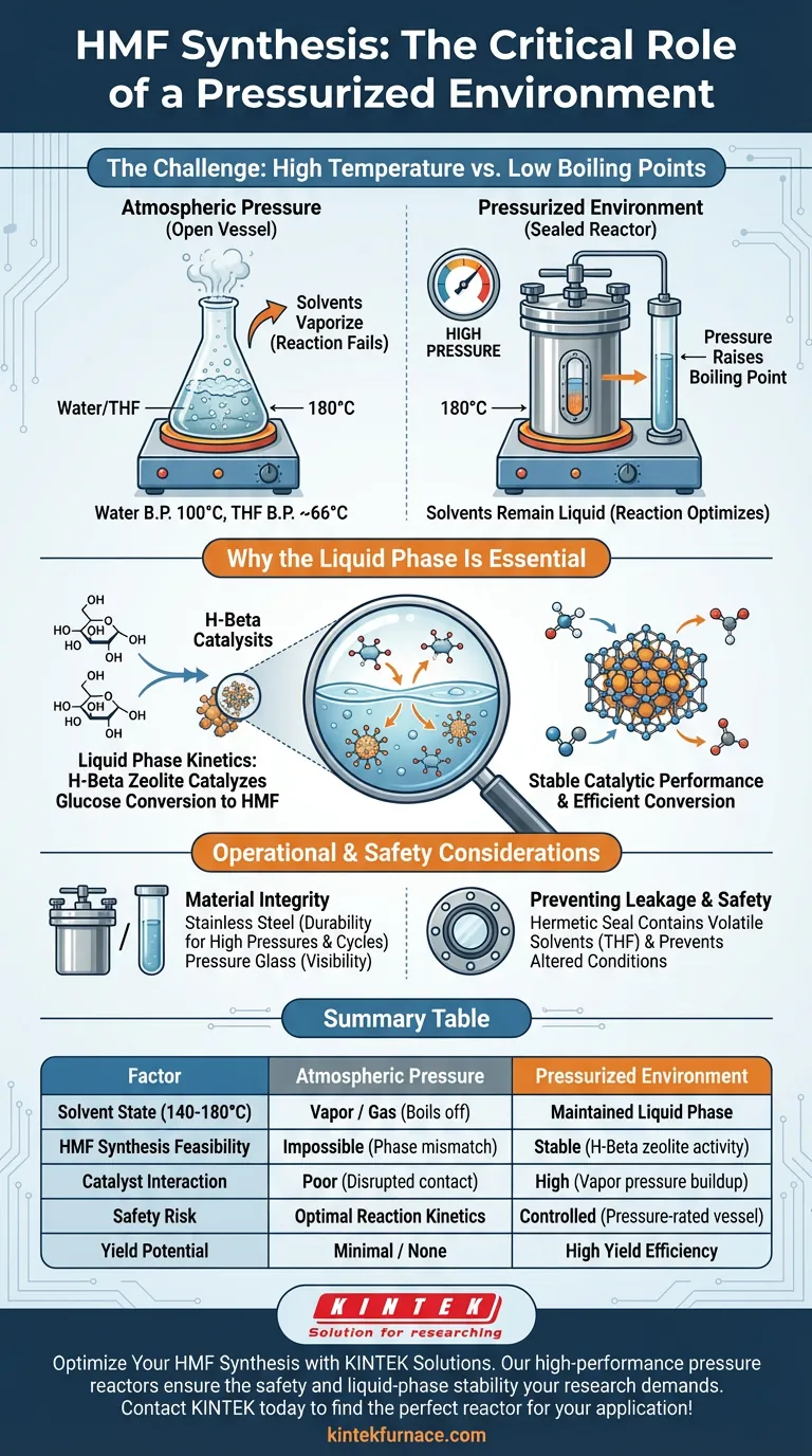 为什么HMF合成需要加压环境？确保高温下的液相稳定性 图解指南
