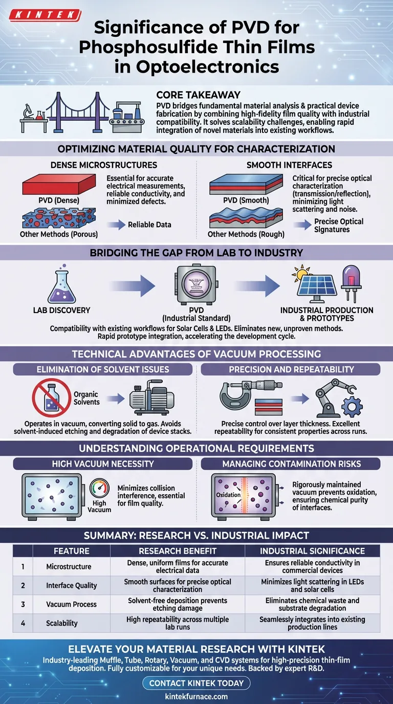 使用 PVD 制造磷硫化物薄膜有何重要意义？将您的光电研究规模化至工业应用 图解指南